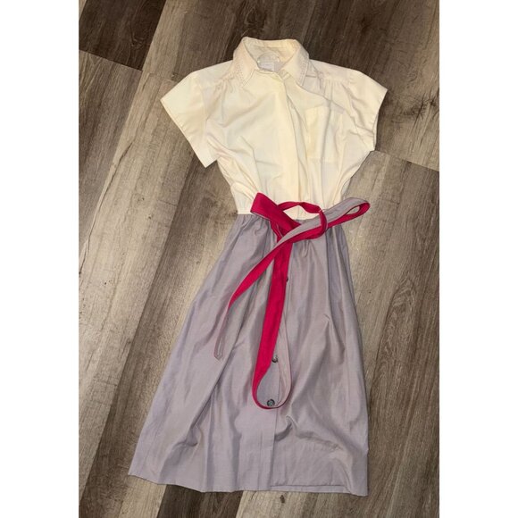 Vintage Ilse M. Womens 2-Piece Set Blazer & Dress Size 14 Pink/Gray/Cream - Picture 2 of 16